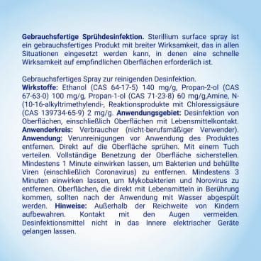 Hartmann Sterillium surface spray Flächendesinfektionsspray