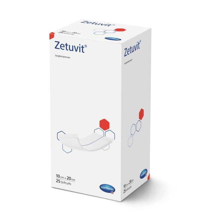 Hartmann Zetuvit Saugkompresse steril hydrophil Wundabdeckung 9× 25 Stück Einzeln Verpackt