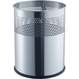 helit Papierkorb the dot mit Lochdekor, 15 Liter edelstahl