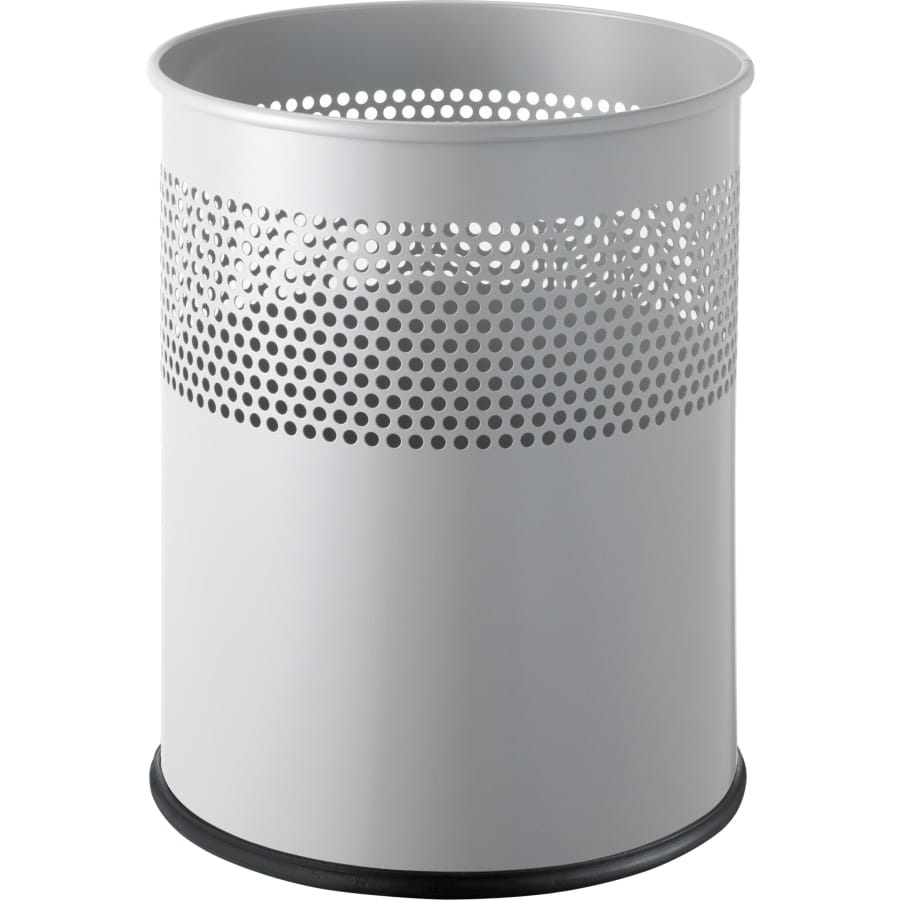 helit Papierkorb the dot mit Lochdekor, 15 Liter mittelgrau