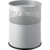 helit Papierkorb the dot mit Lochdekor, 15 Liter mittelgrau