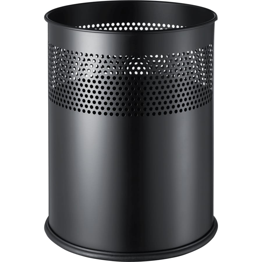 helit Papierkorb the dot mit Lochdekor, 15 Liter schwarz