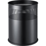 helit Papierkorb the dot mit Lochdekor, 15 Liter schwarz