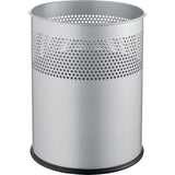 helit Papierkorb the dot mit Lochdekor, 15 Liter silber