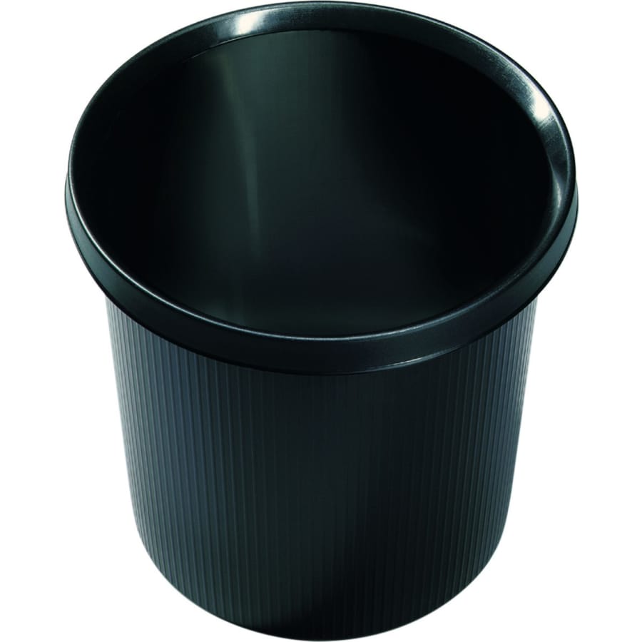 helit Papierkorb the german line mit Streifendesign, 18 Liter schwarz