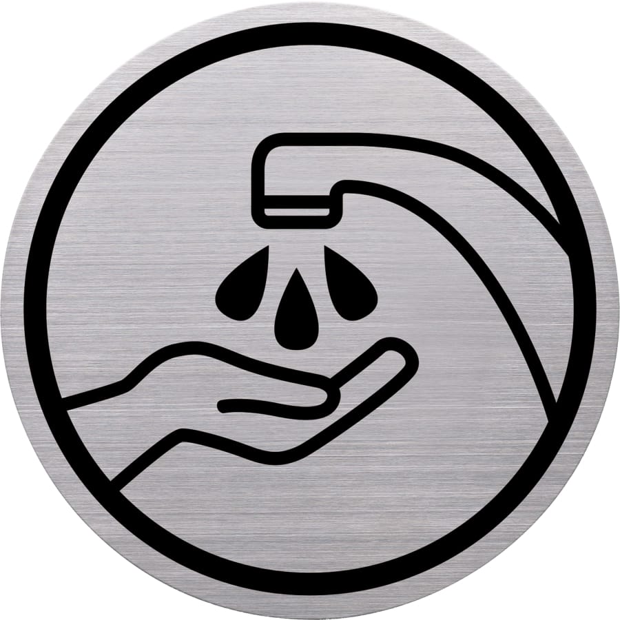 helit Piktogramm the badge, Edelstahl, Ø 115 mm Hände waschen