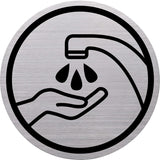 helit Piktogramm the badge, Edelstahl, Ø 115 mm Hände waschen