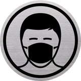 helit Piktogramm the badge, Edelstahl, Ø 115 mm Mundschutzpflicht