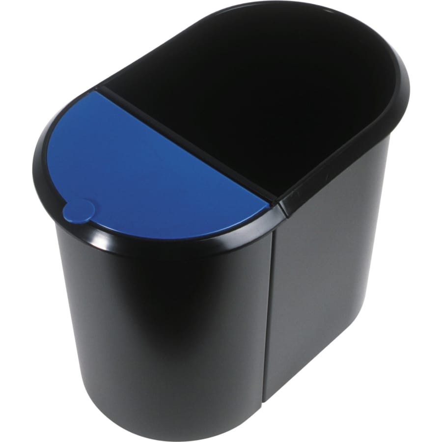 helit System-Papierkorb the double, 20 + 9 Liter schwarz/blau