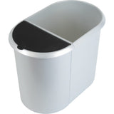 helit System-Papierkorb the double, 20 + 9 Liter silber/schwarz