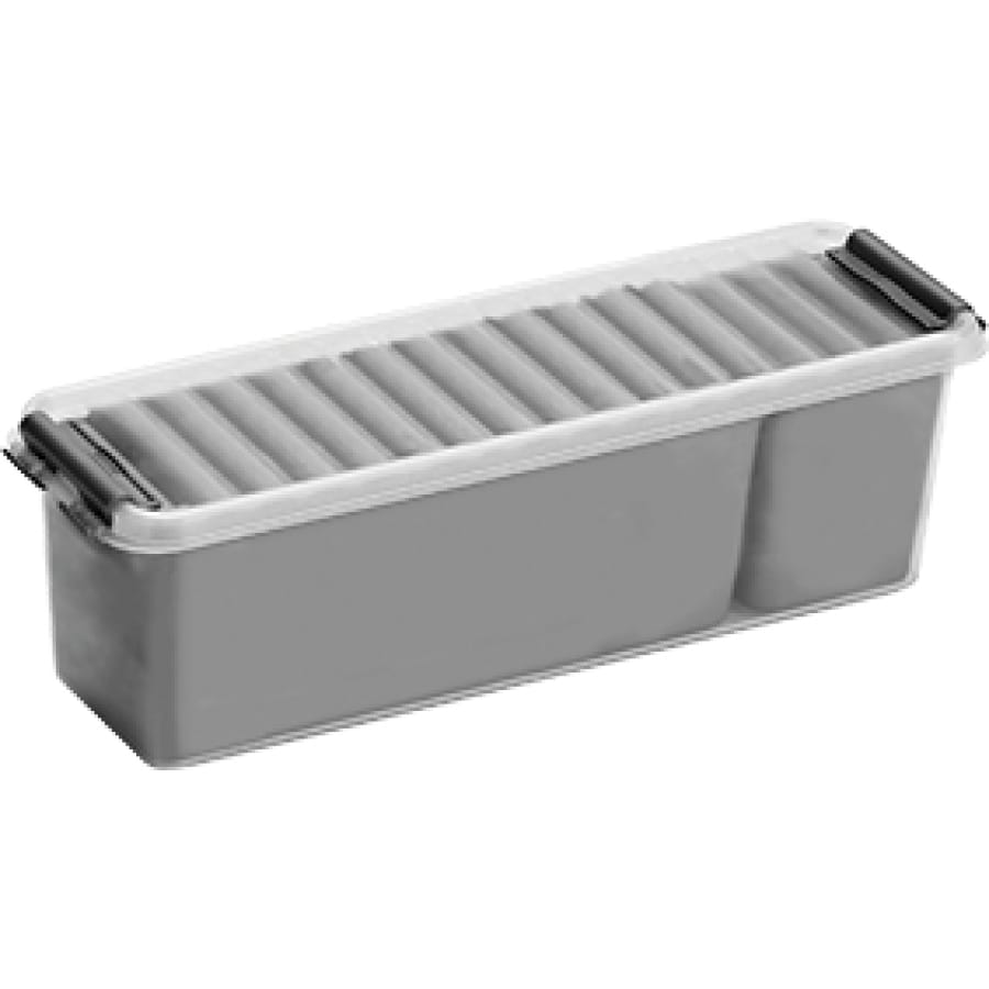 helit the q-line Aufbewahrungsbox mit Deckel, transparent 1,3 Liter mit Einsätzen