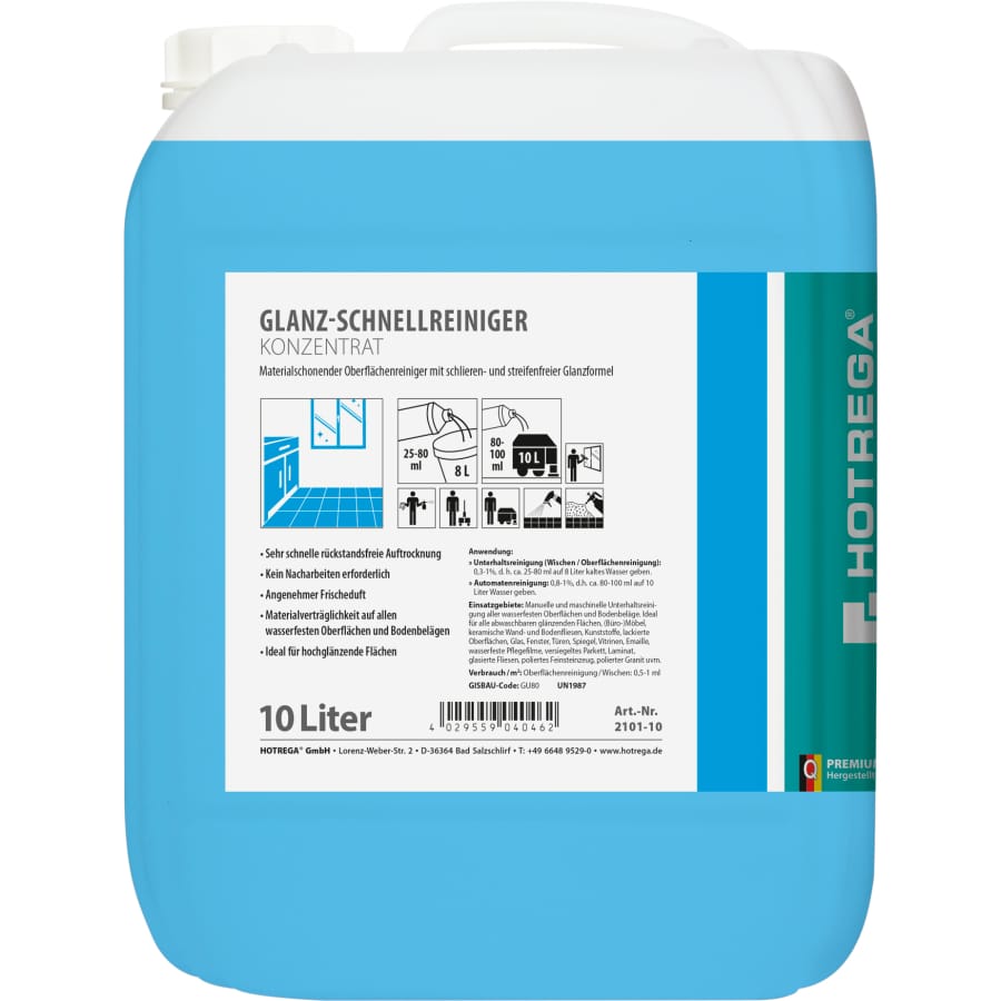 HOTREGA PROFESSIONAL Glanzschnellreiniger 10 Liter Kanister