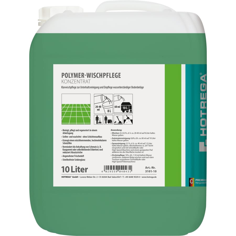HOTREGA PROFESSIONAL Polymerwischpflege 10 Liter Kanister