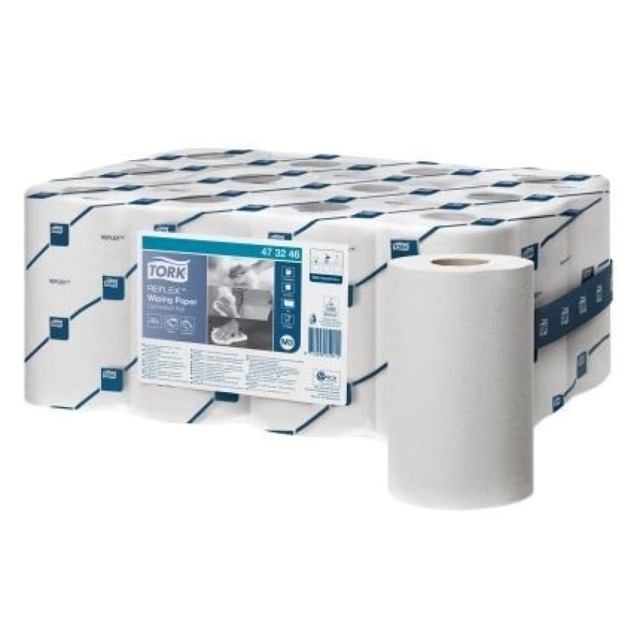 Tork Reflex Papierwischtücher 1-lagig hochsaugfähig 1 Karton = 12 Rollen, weiß, 1-lagig, Länge: 120 m