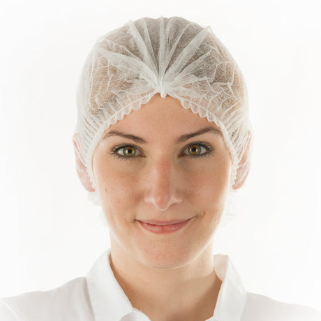 Hygonorm® Klipphaube aus Polypropylen-Vlies leicht - im Sparpack 1 Packung (100 Stück), Weiß