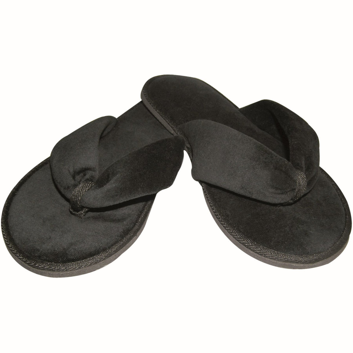 HYGOSTAR® Black Deluxe Hotelslipper - offen 1 Packung, 10 Paar, Schwarz