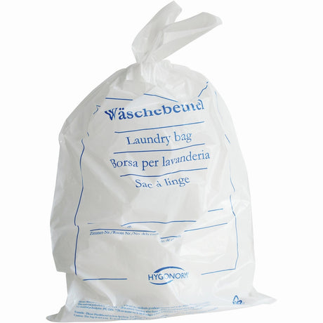 HYGOSTAR® Classic Wäschebeutel, blau bedruckt 1 Packung (100 Stück), Weiß
