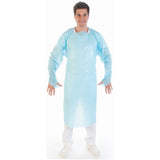 HYGOSTAR® CPE-Schutzkittel mit Daumenloch - stark 1 Packung (25 Stück), Blau