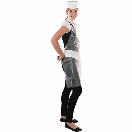 HYGOSTAR® Einwegschürze rautierte Folie, geblockt - 40 my 1 Karton (250 Stück), Transparent