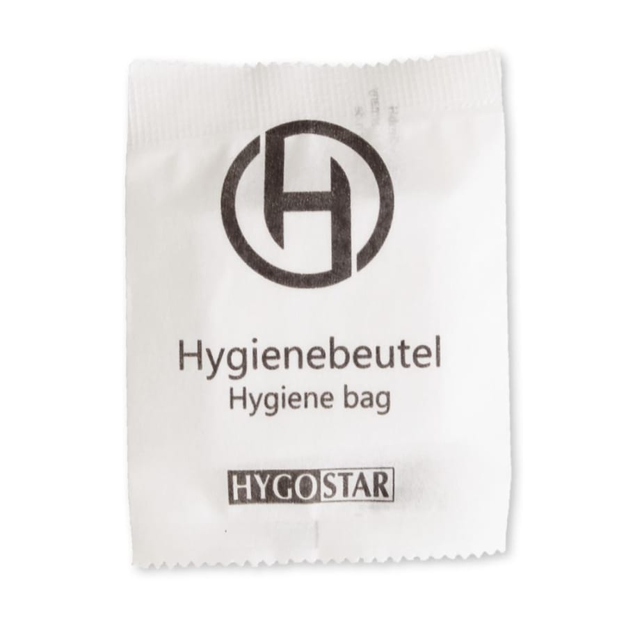 HYGOSTAR® Hygienebeutel, im Verkaufs-Tray, reißfestes LDPE Packung (100 Stück)