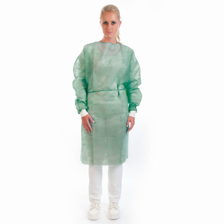 HYGOSTAR® Kittel mit Strickbündchen 1 Packung (10 Stück), Grün