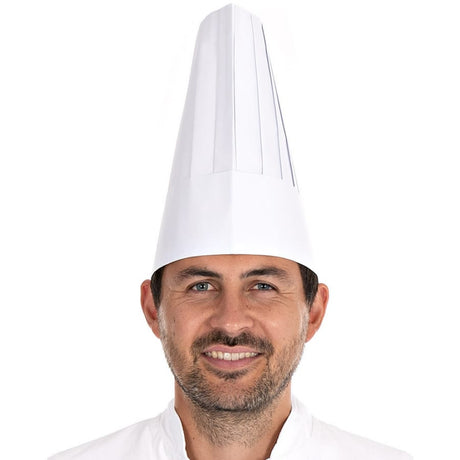 HYGOSTAR® Kochmütze Le Chef, Papier 25 cm – 1 Karton (5 Packungen × 50 Stück)