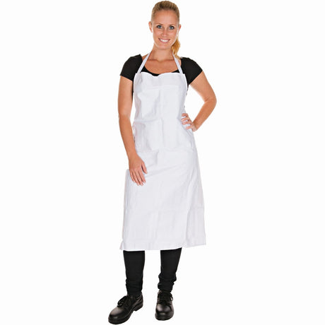HYGOSTAR® Latzschürze aus Baumwolle, weiß 1 Karton (18 Packungen × 36 Stück)