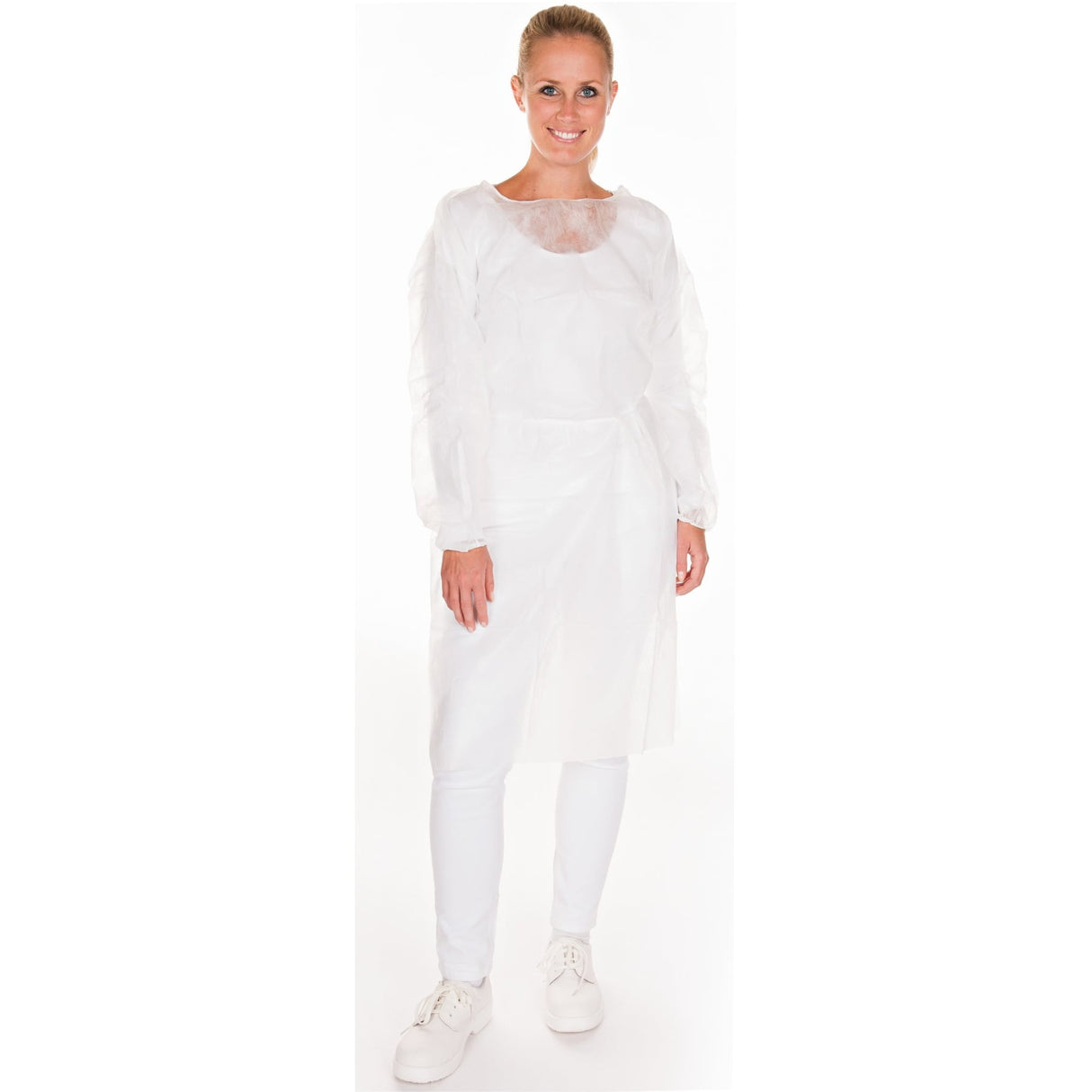 Hygostar® PP-Vlies Schutzkittel mit Bündchen 1 Packung (10 Stück), 115x140cm Weiß
