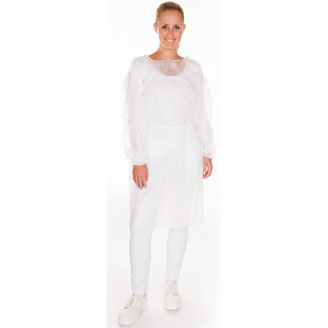 Hygostar® PP-Vlies Schutzkittel mit Bündchen 1 Packung (10 Stück), 115x140cm Weiß