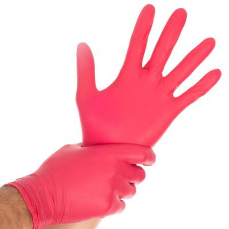 HYGOSTAR® Safe Light Nitrilhandschuhe, puderfrei, rot S / Karton (10 Packungen × 100 Stück)