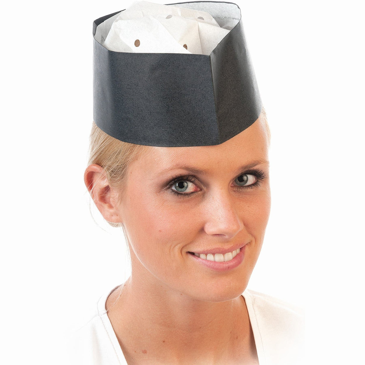 HYGOSTAR® Service Black Style Schiffchenmütze 1 Packung (25 Stück), Schwarz
