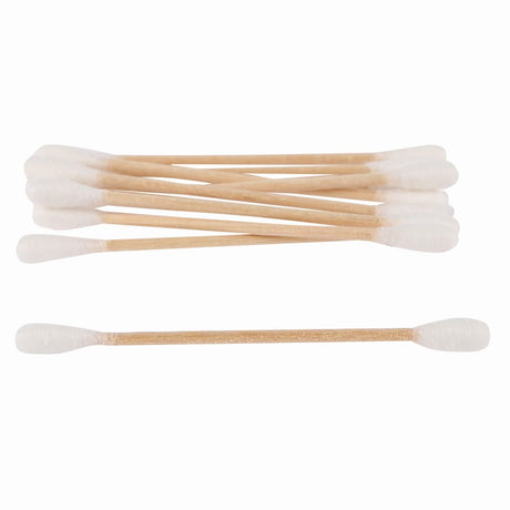 HYGOSTAR® Wattestäbchen, nachhaltiger Holzstiel, 0,5 x 7 cm 1 Beutel (100 Stück)