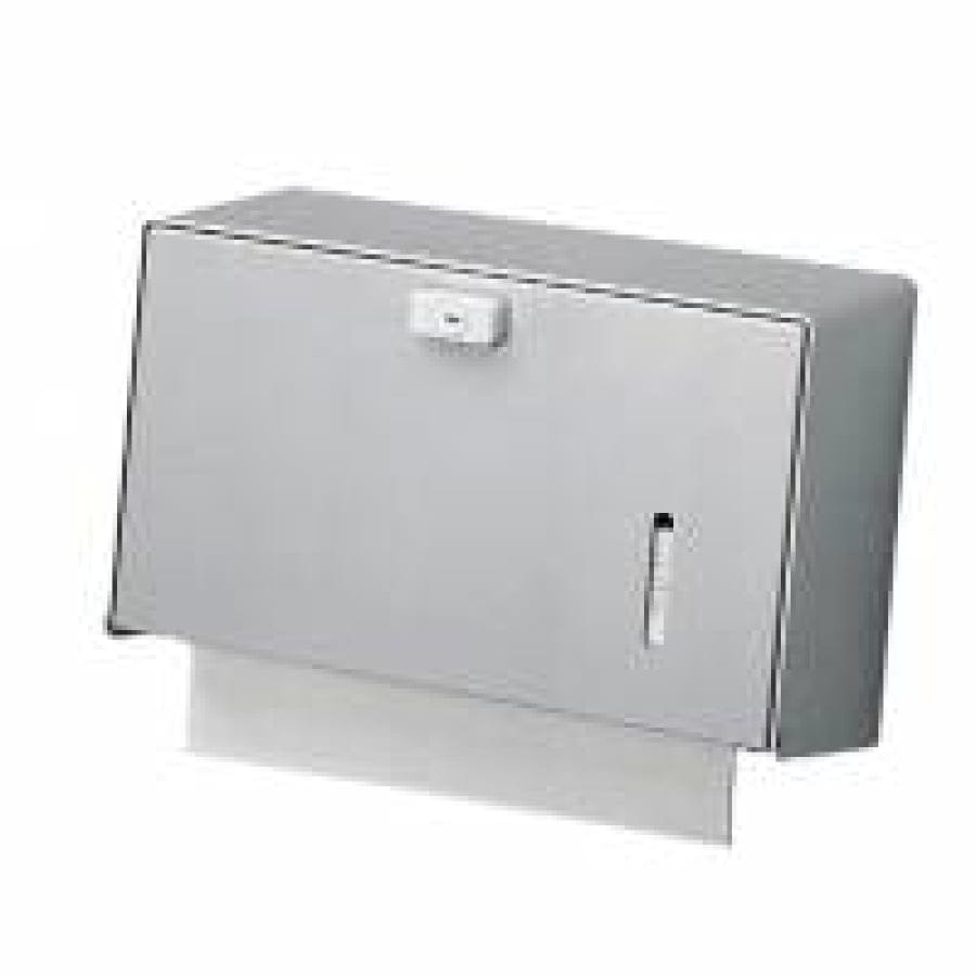 ingo-man® HS 15 Handtuchpapierspender für ca. 300 Blatt Edelstahl mit Edelstahl-Frontklappe