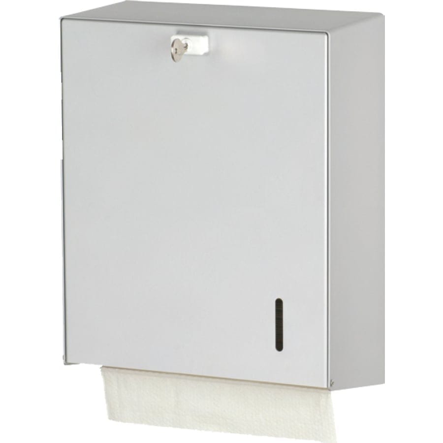 ingo-man® HS 31 Handtuchpapierspender für ca. 750 Blatt Edelstahl mit Edelstahl-Rückwand