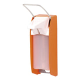 ingo-man® plus IMP E/ELS P/24 Seifen- und Desinfektionsmittelspender, Signalfarben kurzer Hebel, leuchthellorange