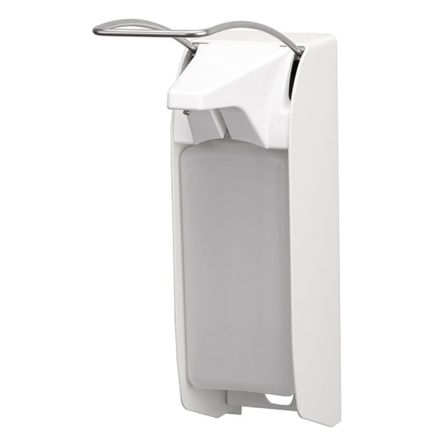 ingo-man® plus IMP ELS/TLS /24 Seifen- und Desinfektionsmittelspender, Ellenbogenhebel 1 Liter, Aluminium weiß (TLS P/24)