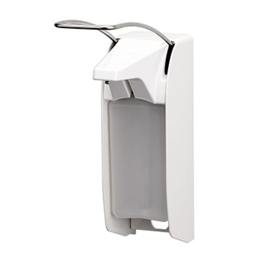 ingo-man® plus IMP ELS/TLS /24 Seifen- und Desinfektionsmittelspender, Ellenbogenhebel 500 ml, Aluminium weiß (ELS P/24)
