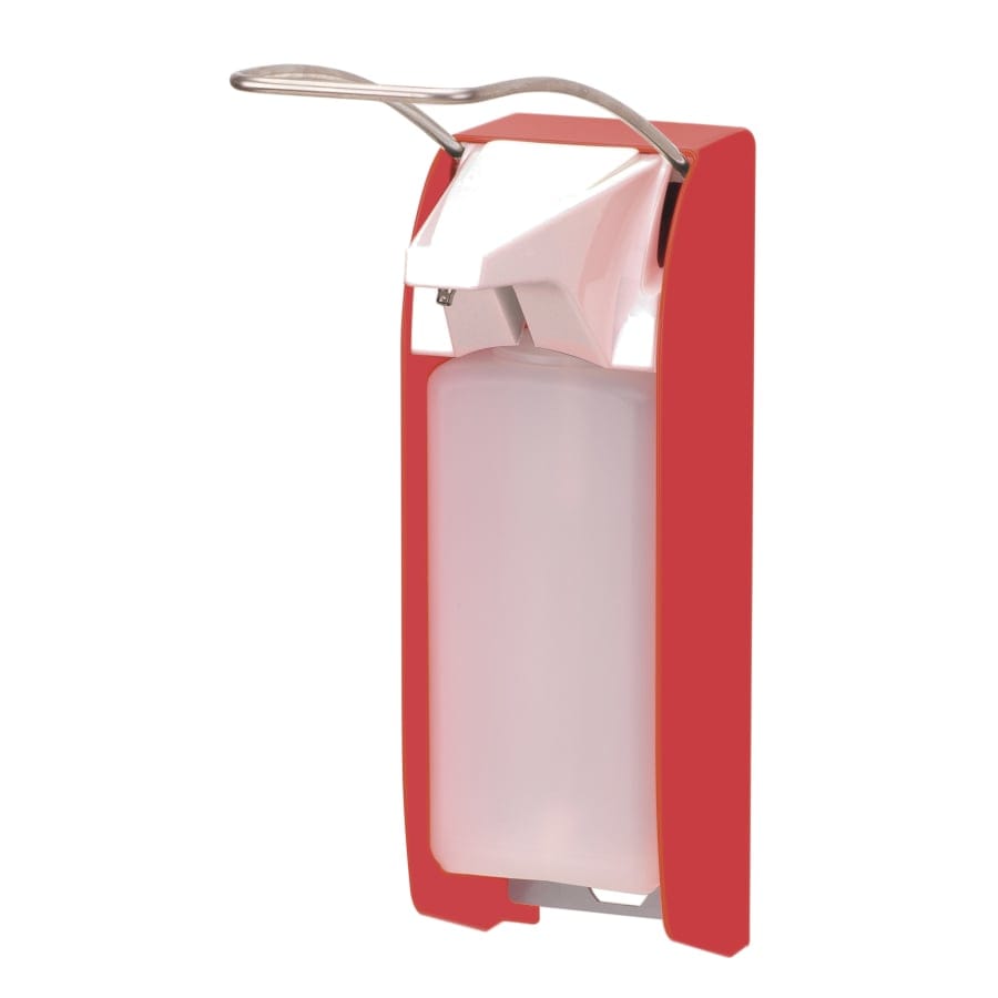 ingo-man® plus IMP T/TLS P/24 Seifen- und Desinfektionsmittelspender, Signalfarben langer Hebel, leuchthellrot