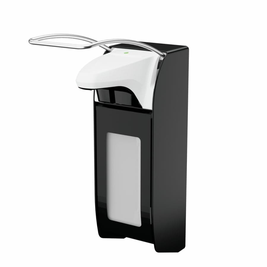 ingo-man® smart Eurospender für Seife und Desinfektionsmittel, mattschwarz 1000 ml, langer Hebel