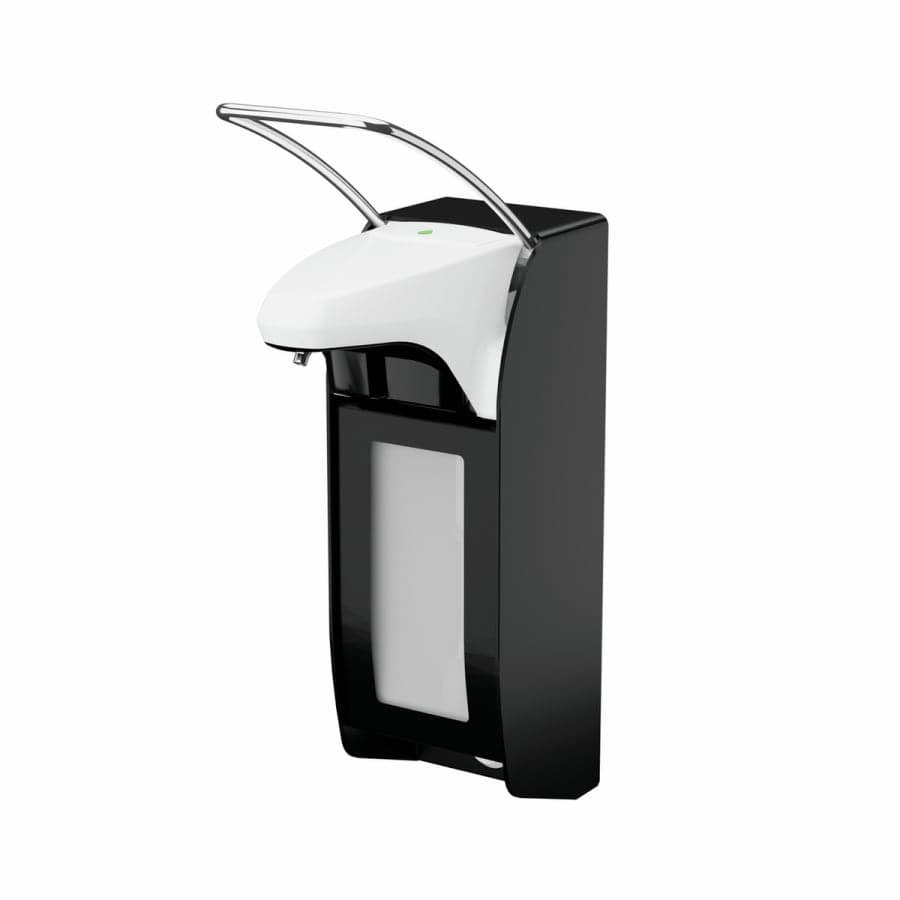 ingo-man® smart Eurospender für Seife und Desinfektionsmittel, mattschwarz 500 ml, kurzer Hebel