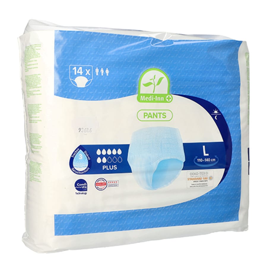 Inkontinenz-Pants PLUS, hautfreundlich 1 Packung = 14 Stück, Größe L