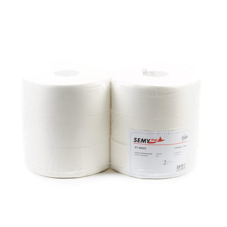 Jumbo-Toilettenpapier, geprägt, 2-lagig, hochweiß 1 Paket = 6 Rollen, Ø 28 cm
