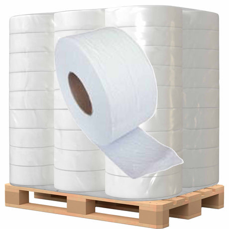 Jumbo-Toilettenpapier, Tissue, 2-lagig, hochweiß, 180 m ½ Palette = 22 Pakete à 12 x 180 Meter