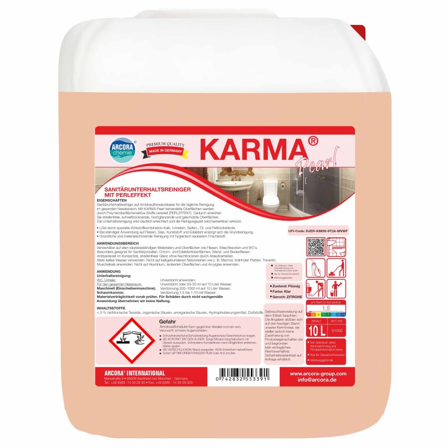 KARMA PEARL Sanitärunterhaltsreiniger mit Perleffekt 10 Liter