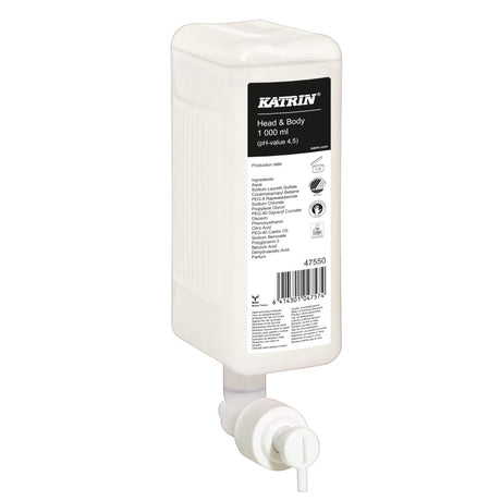 KATRIN Head & Body Duschgel, weiß 6 Patronen à 1000 ml
