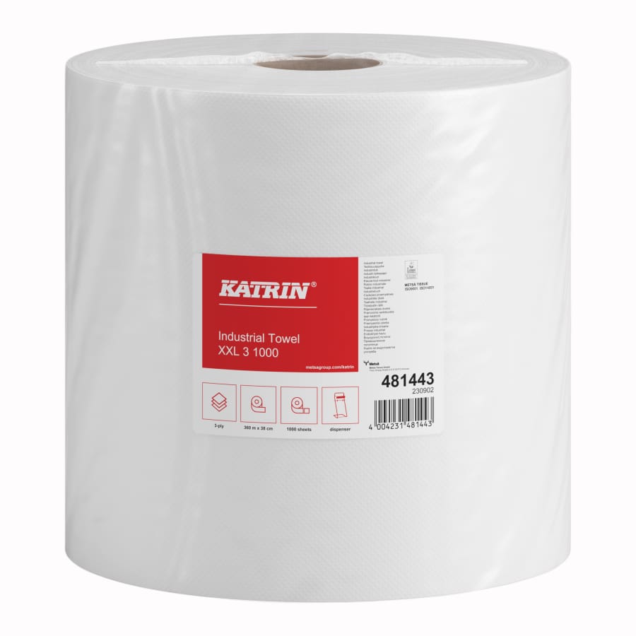KATRIN Industrieputzrolle XXL 1000 Blatt, 3-lagig