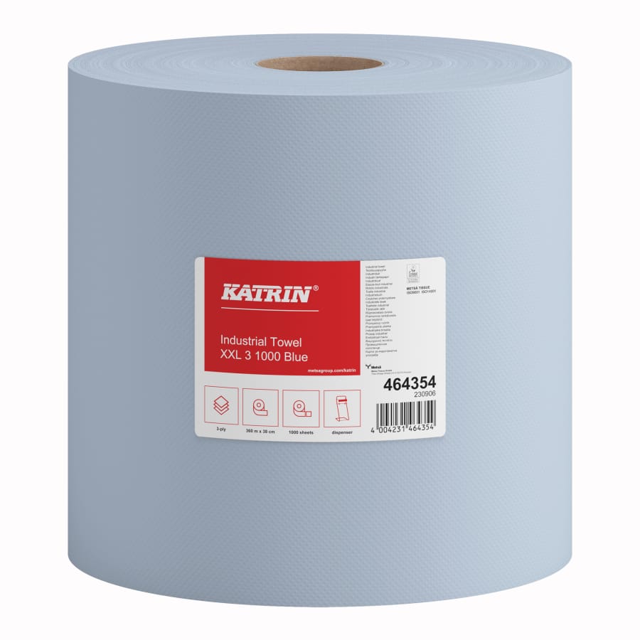 KATRIN Industrieputzrolle XXL 2 1000 Blatt, blau 1 Rolle (Ø 39 cm)