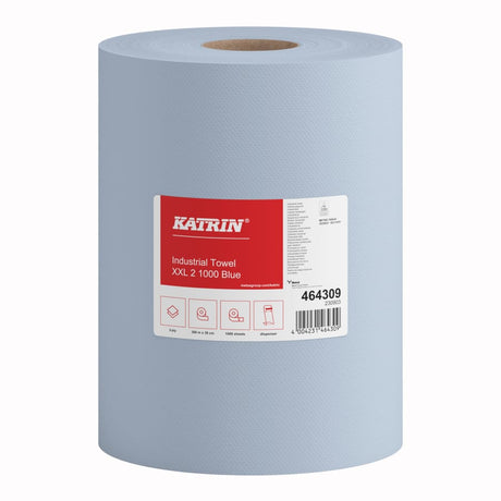 KATRIN Industrieputzrolle XXL 2 1000 Blatt, blau 2 Rollen (Ø 29 cm)