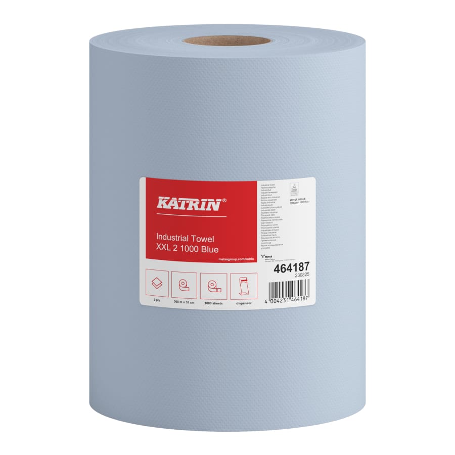 Katrin Industrierolle XXL, 2-lagig, 1000 Blatt, blau