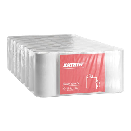 KATRIN Küchenrolle 64 Blatt, 2-lagig, weiß 1 Paket = 32 Rollen